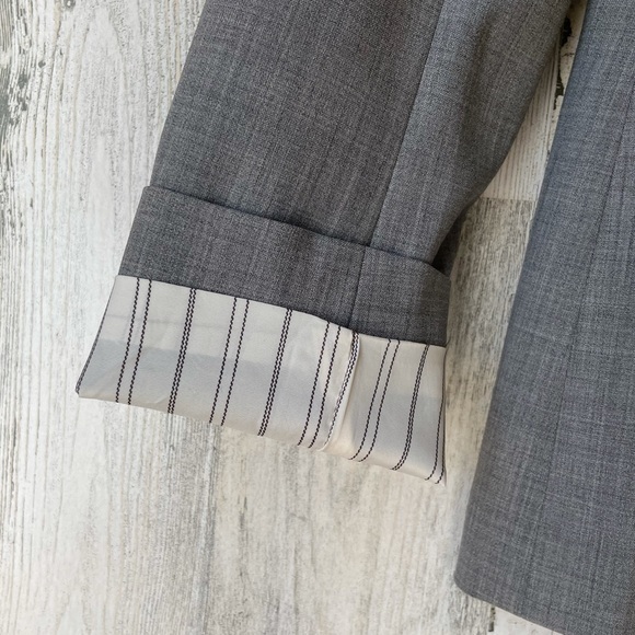 Theory Gray Blazer Wool Blend Blazer Size: 8 - Picture 7 of 12